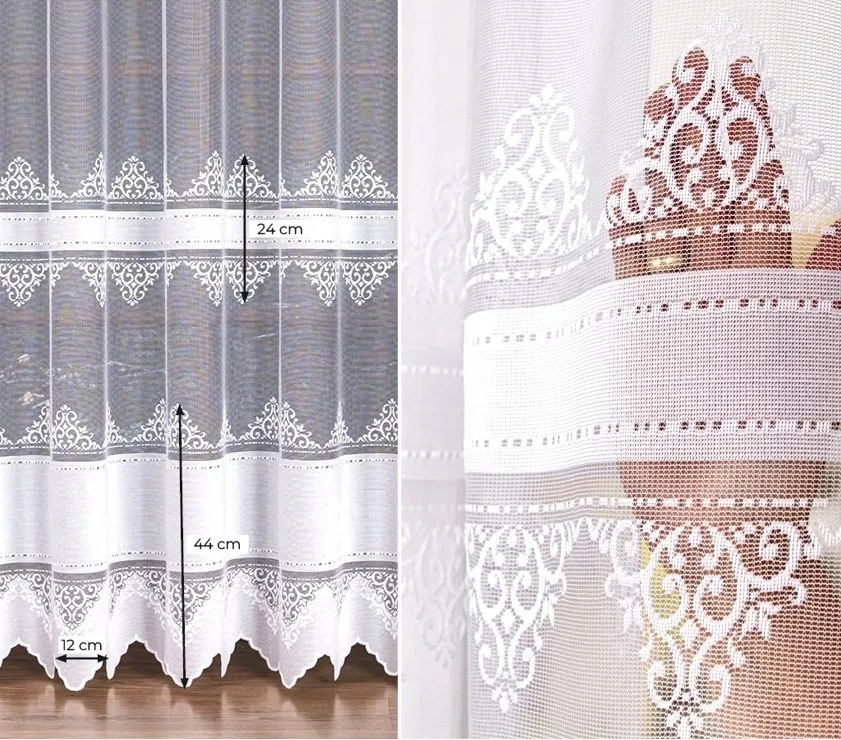 Csíkos minta 107363 méret 400x250cm jacquard függöny, egyenes (szegélyekkel)