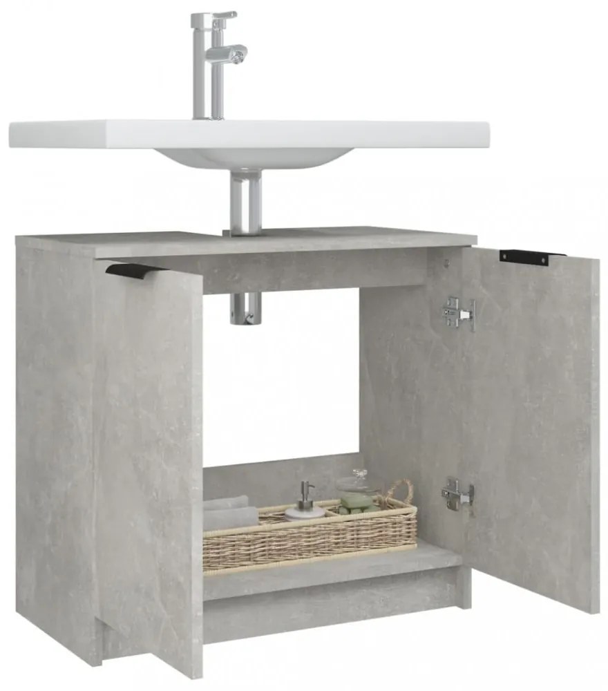 betonszürke színű szerelt fa fürdőszobaszekrény 64,5x33,5x59 cm