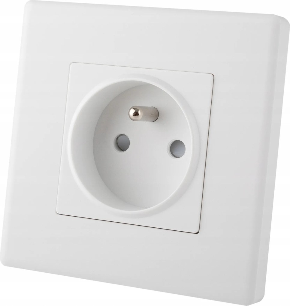 Aljzat tűvel Földelt szimpla fehér műanyag Luuna