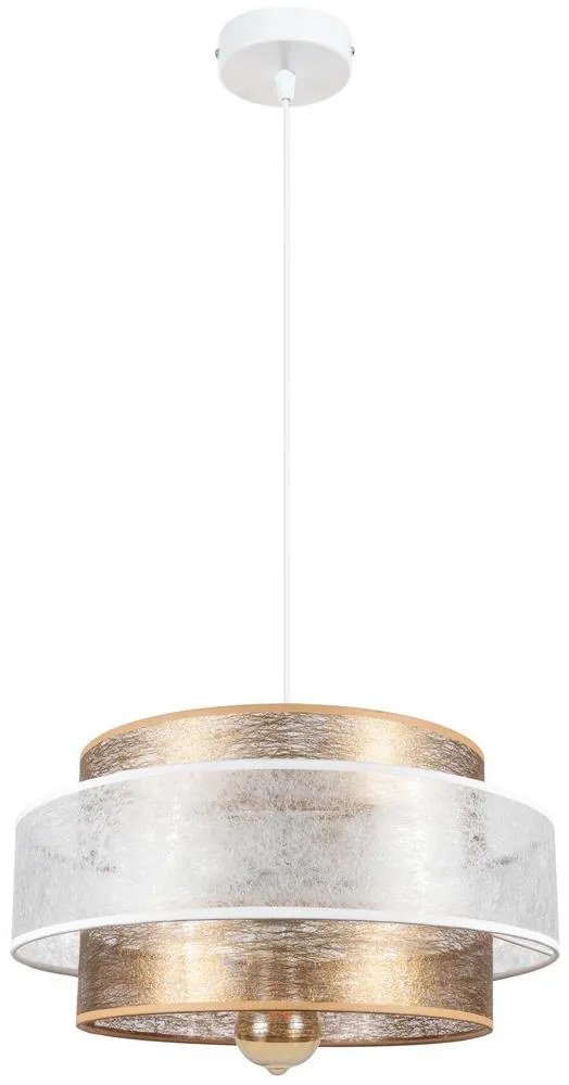 Belis Csillár zsinóron GABI 1xE27/60W/230V arany/fehér átm. 40 cm BE0796