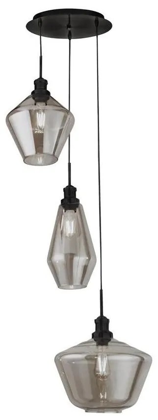 Searchlight 5423-3BK - Csillár zsinóron MIA 3xE27/60W/230V fekete