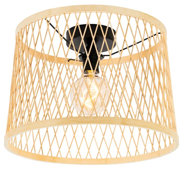 Rusztikus mennyezeti lámpa rattan 40 cm IP44 - Calamus