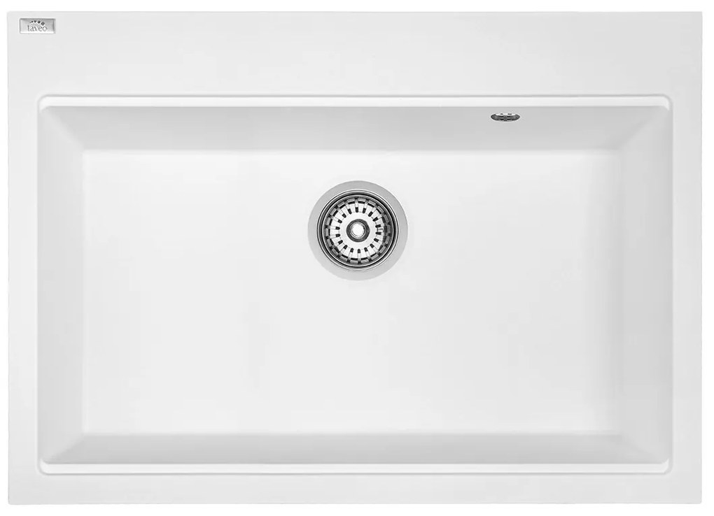 Laveo Tau, 1 rekeszes gránit mosogató 700x500x215 mm, fehér, LAV-SBT_6107