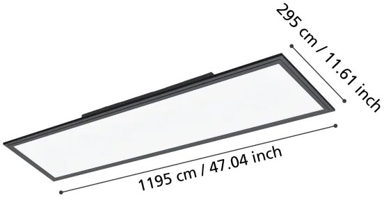 Eglo 900821 - LED Mennyezeti lámpa SALOBRENA LED/33W/230V 120x30 cm fekete