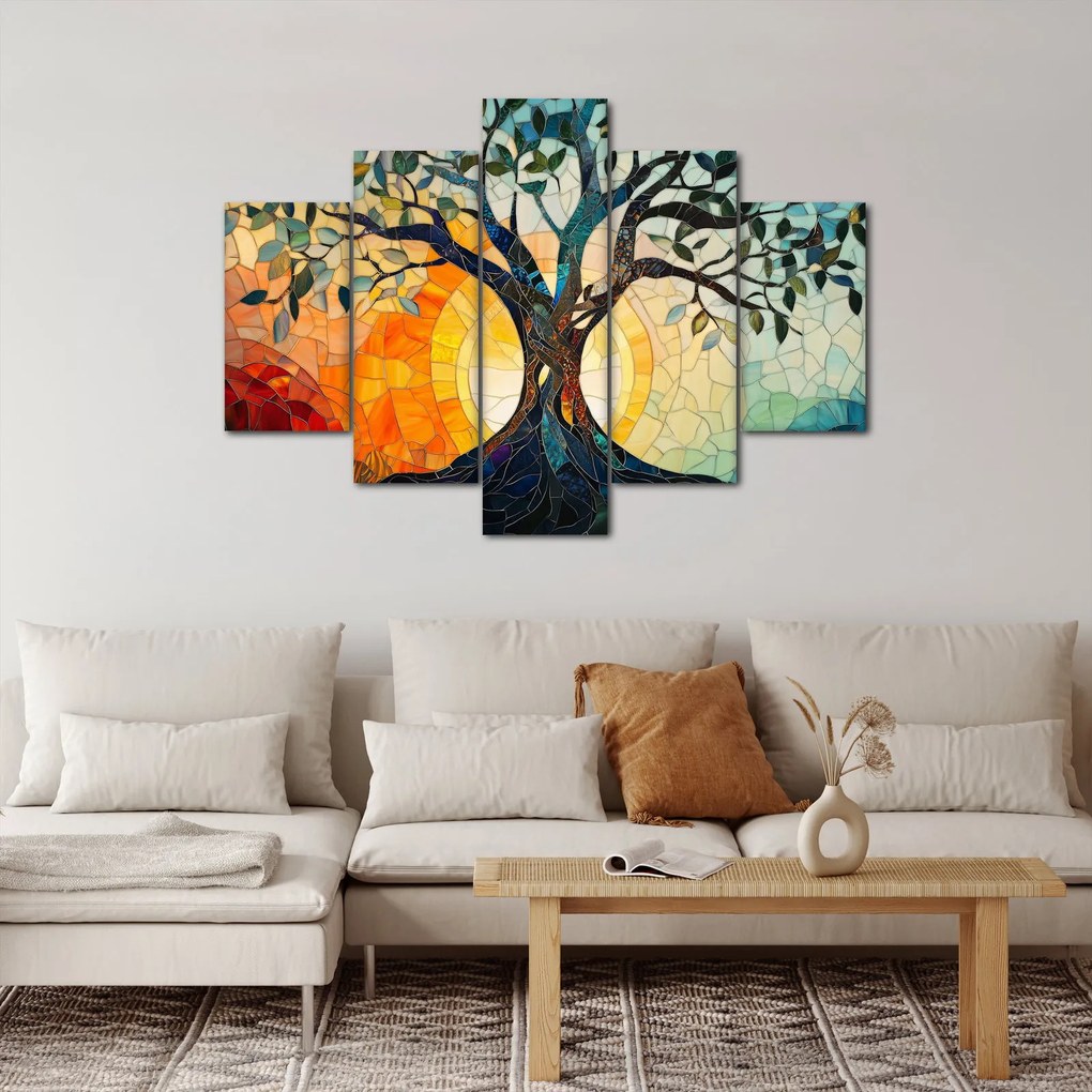 Kép – Mozaik – nap és fa I. (150x105 cm)
