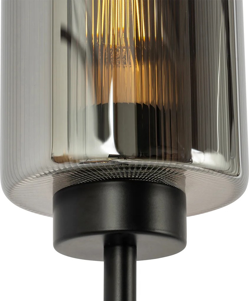 Okos állólámpa fekete füstüveggel, 2 izzós, 2 Wifi ST64-es - Laura