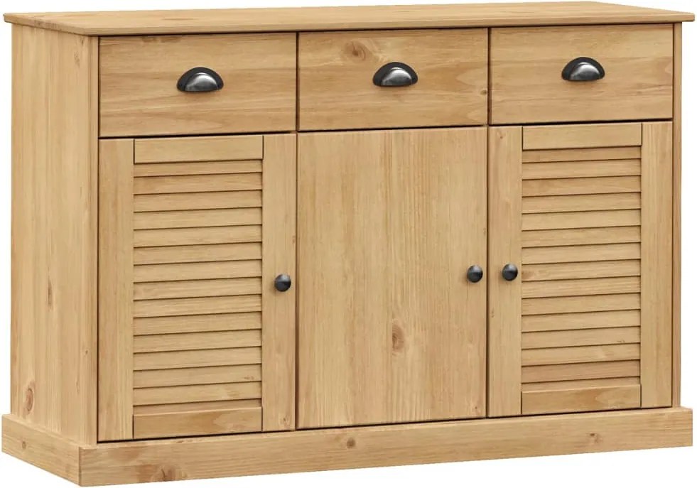 vidaXL VIGO tömör fenyőfa fiókos tálalószekrény 113x40x75 cm