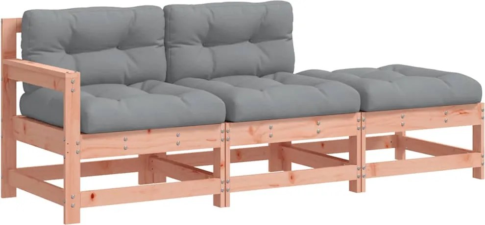 vidaXL 3 részes tömör duglászfenyő kerti társalgószett párnákkal