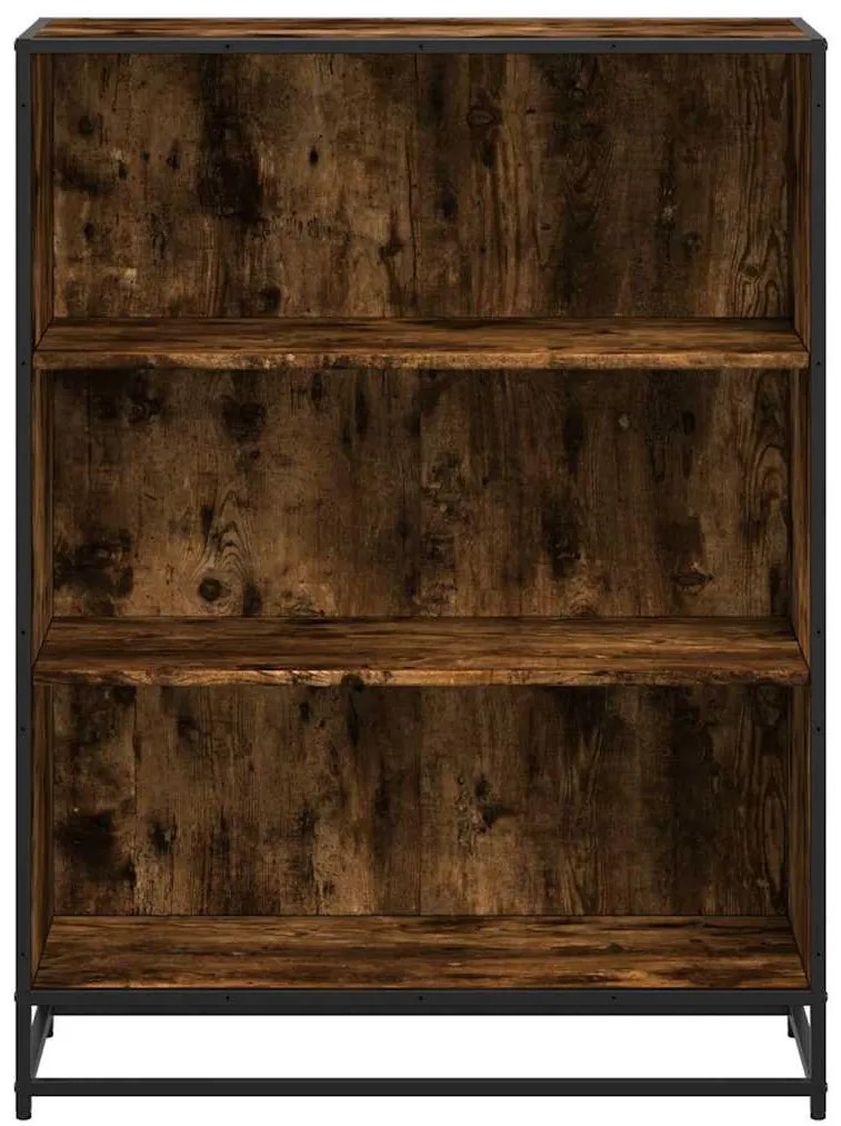 füstös tölgy színű szerelt fa könyvszekrény 80,5x35x107,5 cm