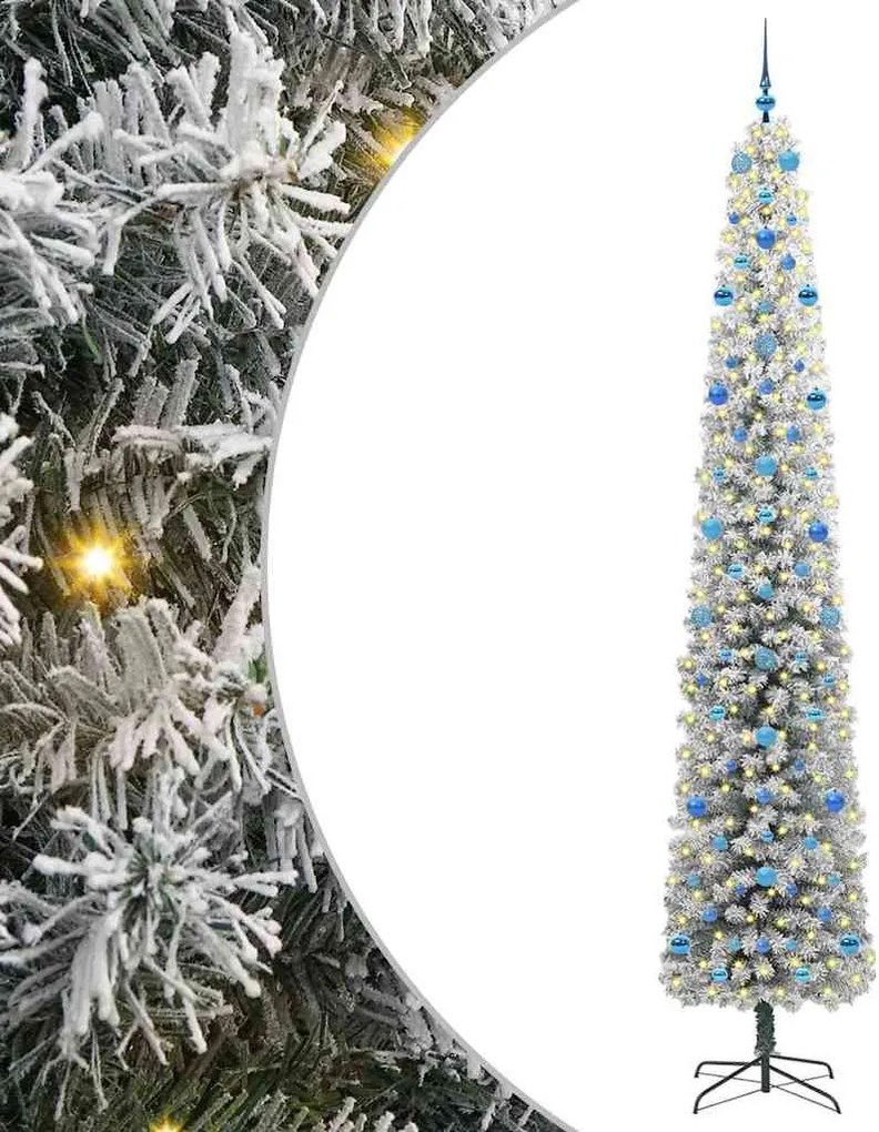 vidaXL Mű karácsonyfa 300 LED-del Zöld 270 cm PVC, acél és műanyag