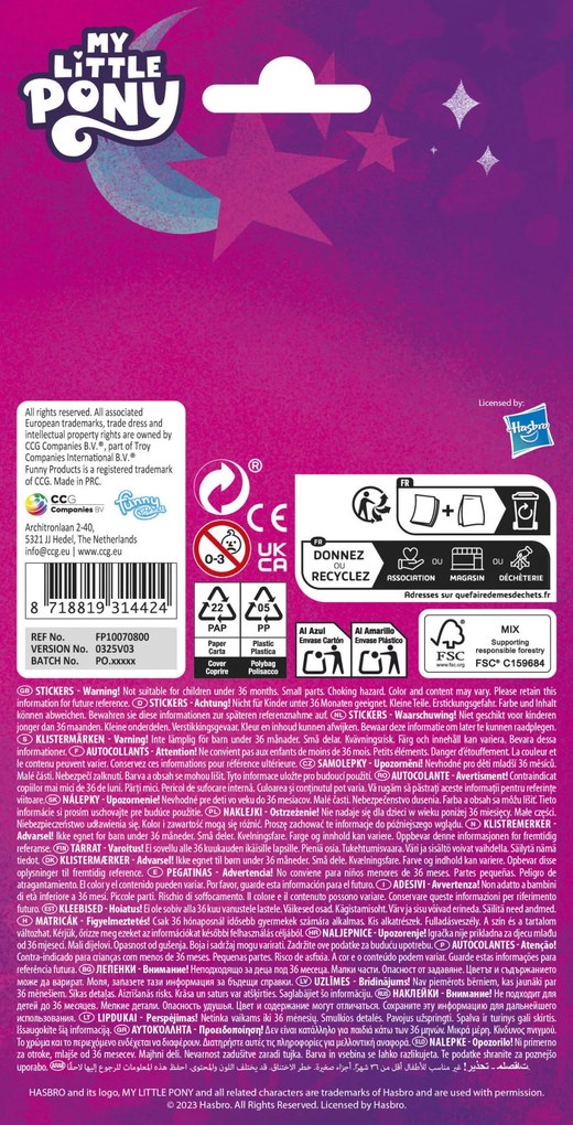 Én kicsi pónim Purple csillámos matrica