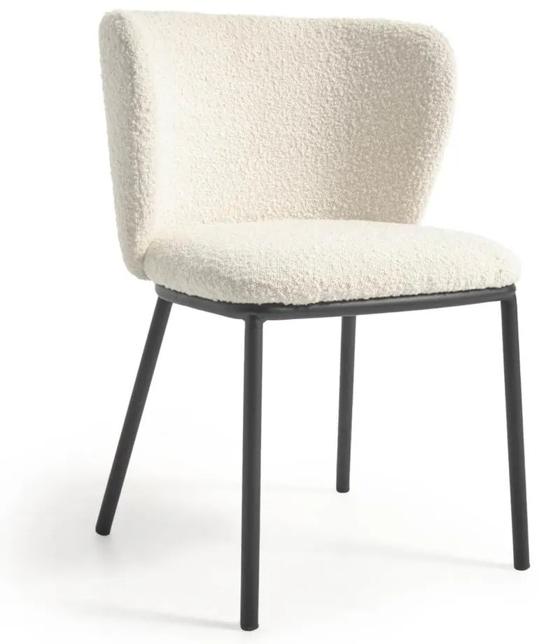 Fehér kárpitozott étkezőfotel Ciselia – Kave Home