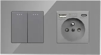 Billentyűkapcsoló Mechanikus Dupla Üveg Usb-c Aljzat