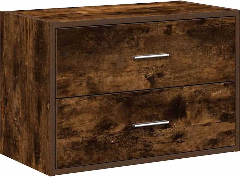 vidaXL szekrény 2 fiókkal füstölt tölgy 60x31x40 cm gépi forgácsolt fa