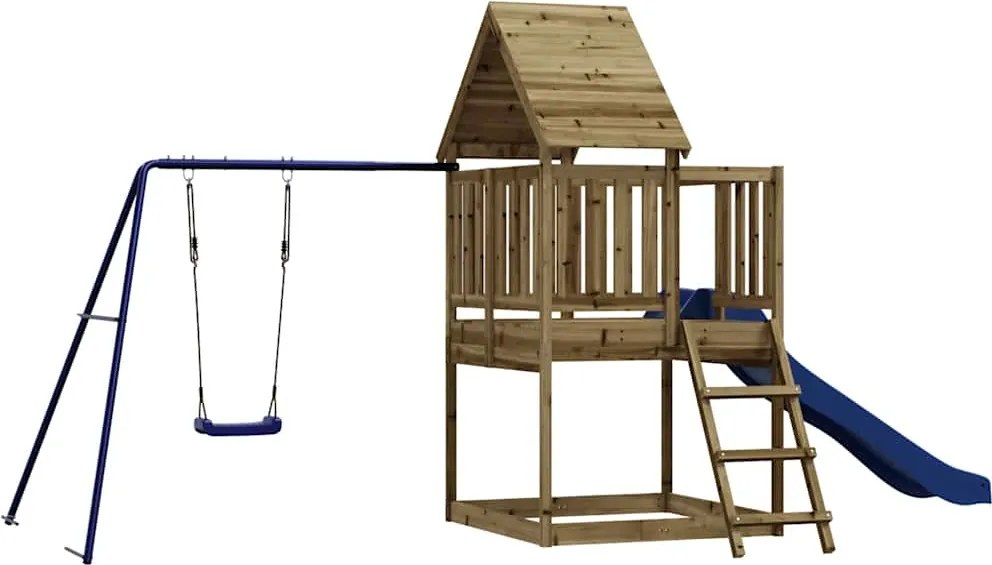 vidaXL impregnált fenyőfa kültéri játszószett