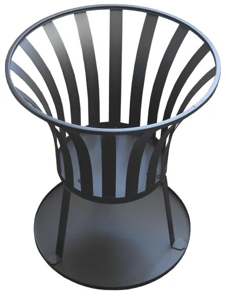 Hordozható fa tűzrakóhely rostéllyal fekete