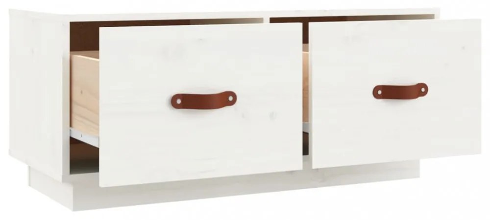 fehér tömör fenyőfa TV-szekrény 80 x 34 x 35 cm