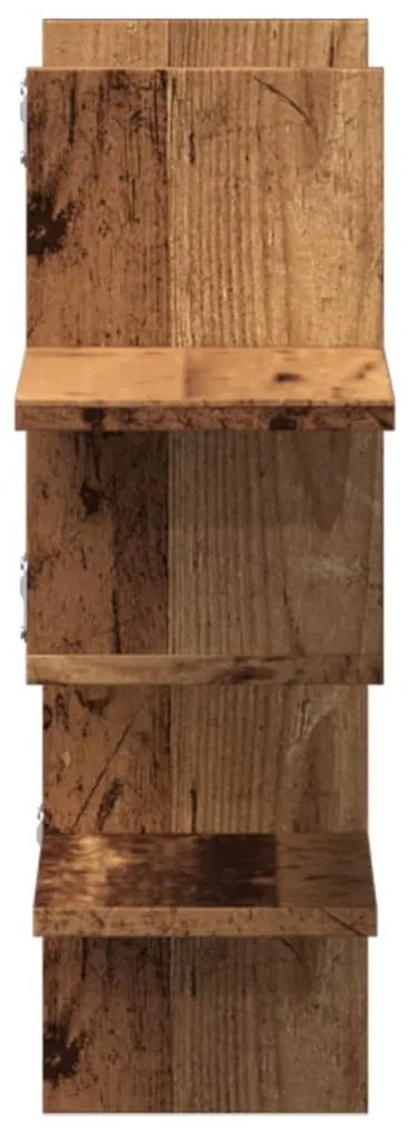 antik fa színű szerelt fa fali polc 124,5 x 18 x 60,5 cm