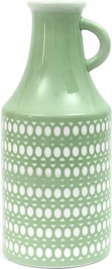 Váza Kerámia Kancsó Zöld Fehér 30cm Magas