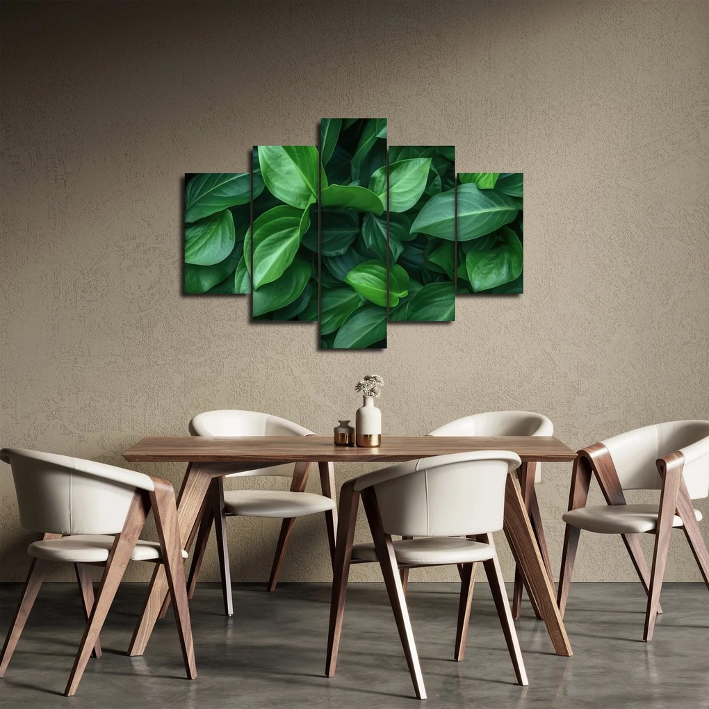 Kép - Zöld levelek (150x105 cm)
