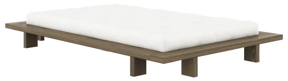 Barna borovi fenyő egyszemélyes ágy ágyráccsal 120x200 cm Japan – Karup Design