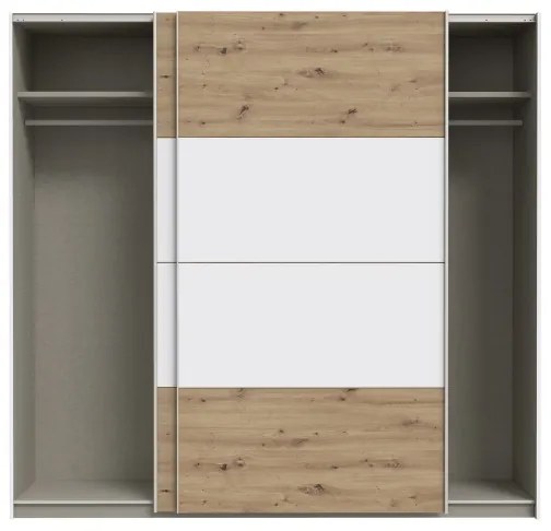 KARO gardróbszekrény 220x210 cm fehér/artisan tölgy