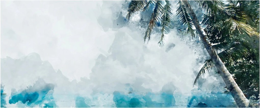 Egy pálmafa képe a tenger felett (120x50 cm)