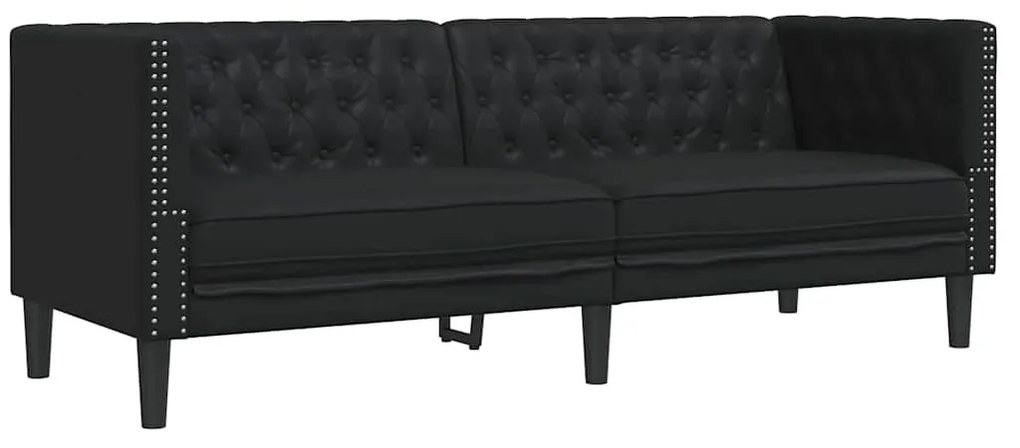 Kanapé Szett 2 pcs Fekete 194 x 74.5 x 70.5 cm Műbőr