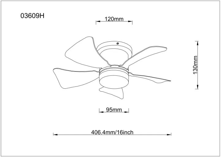 Globo Hines 03609H távirányítós mennyezeti ventilátoros lámpa, 10W LED, 3000K-6500K, 70-750 lm