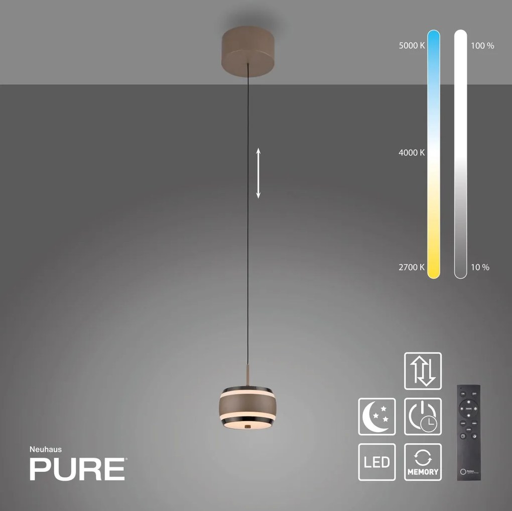 Paul Neuhaus modern függeszték pure falling rings barna króm pln2503-97