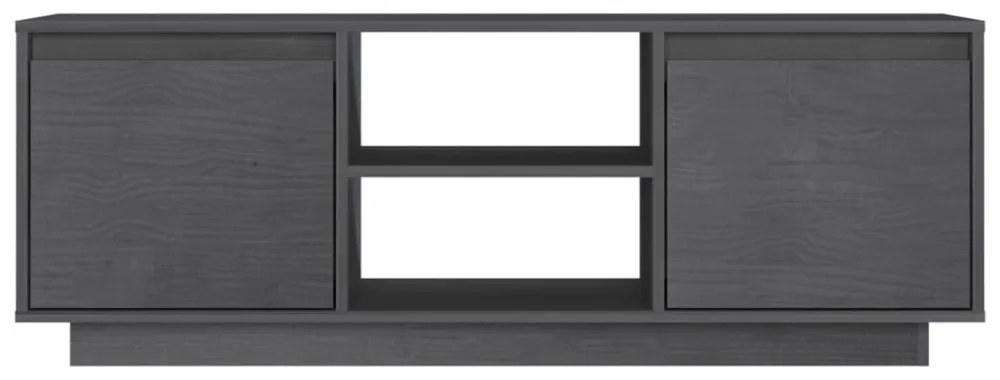 szürke tömör fenyőfa TV-szekrény 110 x 30 x 40 cm