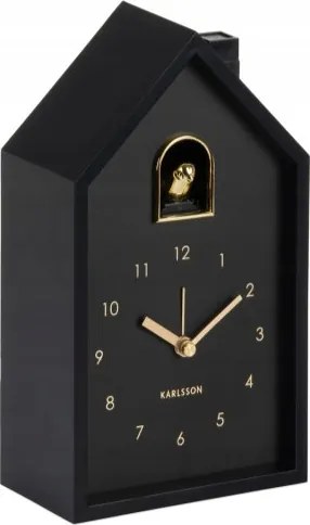 Ébresztőóra, asztali óra fekete elemes kakukk modern Cuckoo Oro