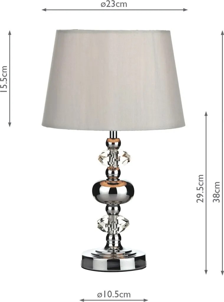 Dar Lighting glamour modern asztali lámpa edith csiszolt króm daredi4150
