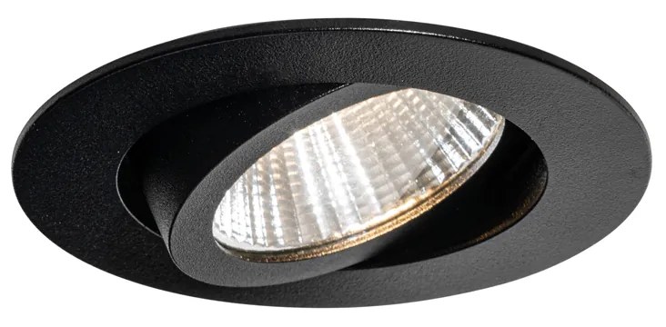 Beépített spotlámpa fekete 6,8 cm, LED-del 750 lm, szabályozható, IP23 - Gaius