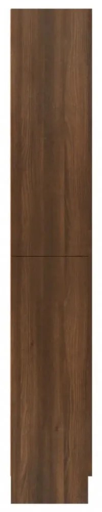 barna tölgyszínű szerelt fa vitrinszekrény 82,5x30,5x185,5 cm