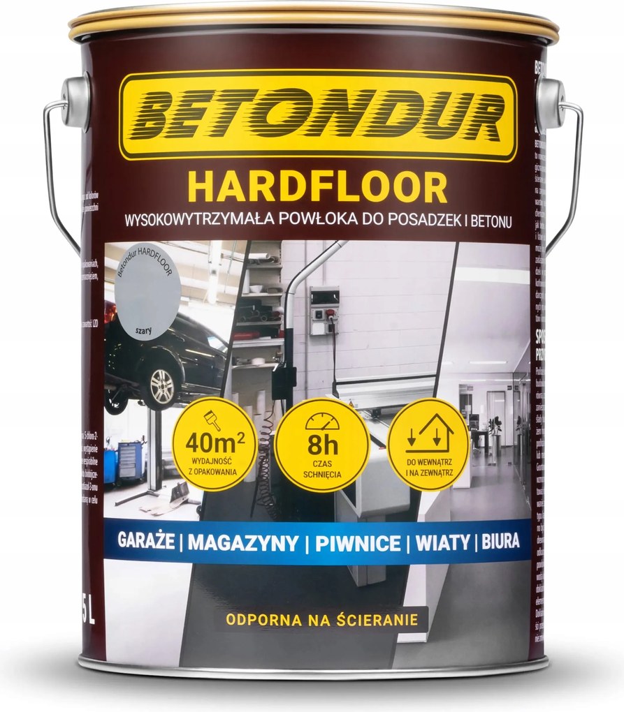 Hardfloor Betondur festék padlókhoz és betonhoz 5L tartós bevonat Szürke