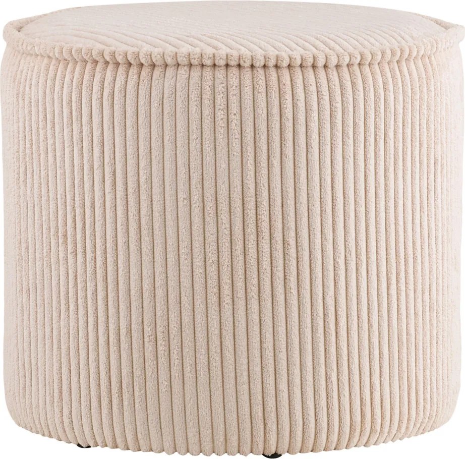 Taupo puff, bordás szövetből, bézs