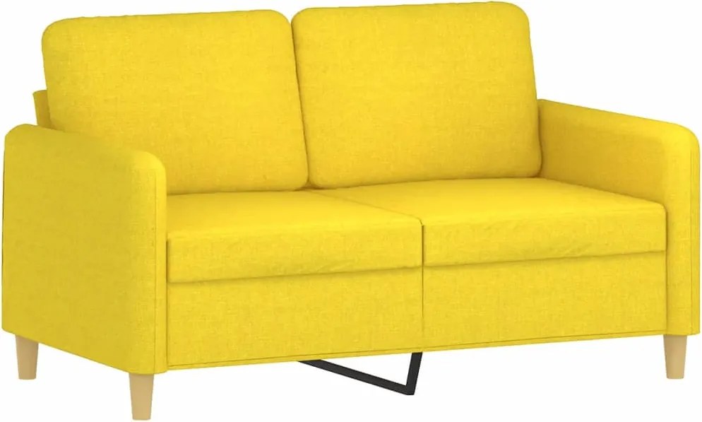 vidaXL 2 személyes világossárga szövet kanapé 120 cm