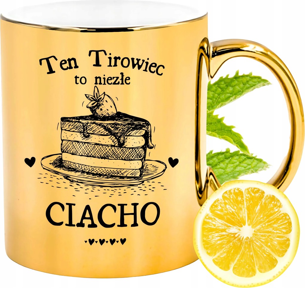 Prémium Arany Csillogó Bögre Teherautó Ajándék Nyomtatott Fotóval