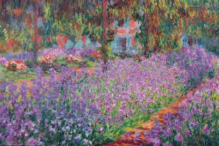 Plakát The Artist's Garden at Giverny, 1900, Claude Monet