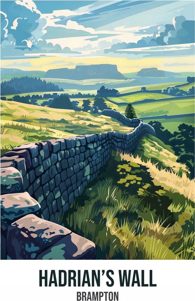Plakát 67,5x100 cm Hadrianus fala, Brampton