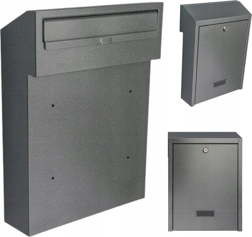 Átmenő Postaláda Kétoldalas Ezüst Antik Nagy Kerítés