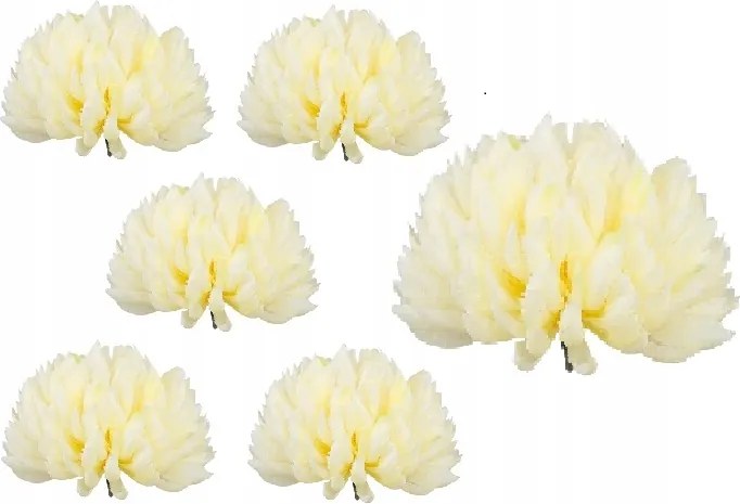 6x Krizantém Termék Fej Művirág Krizantém