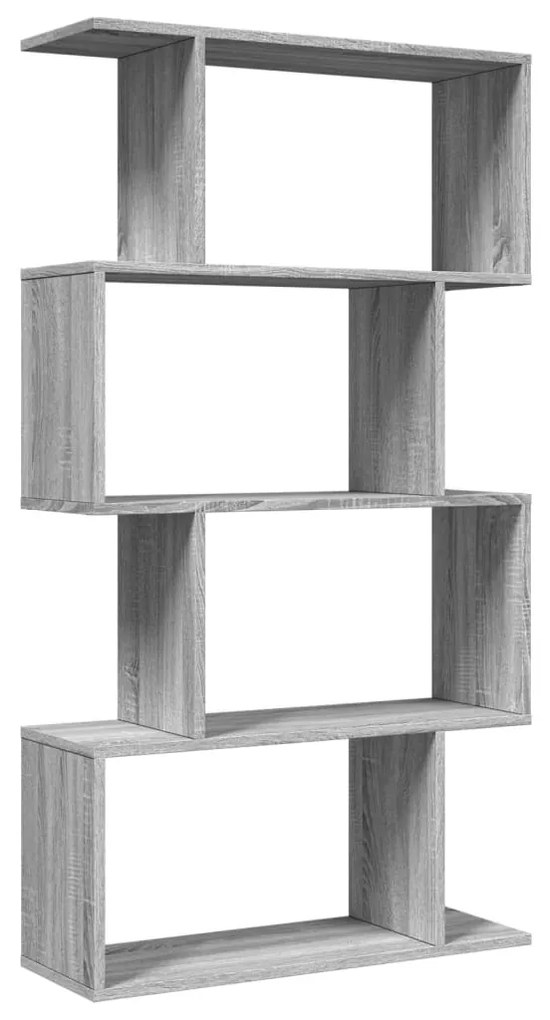4 szintes szürke sonoma fa elválasztó könyvespolc 70x24x129 cm