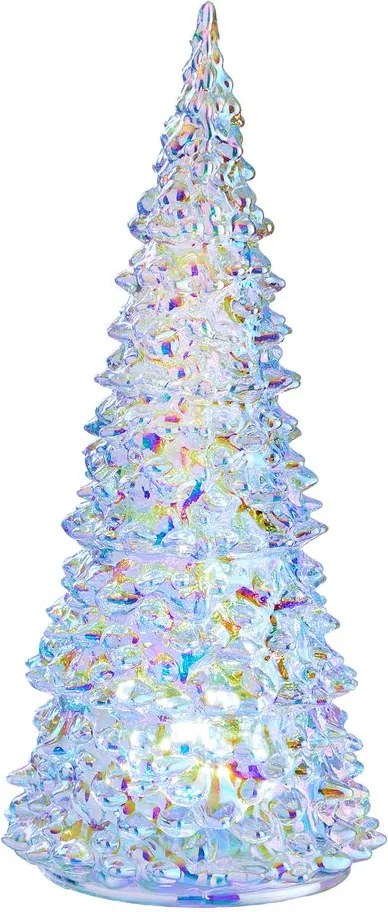 CRYSTAL LED üveg fenyő 29 cm gyöngyház szín