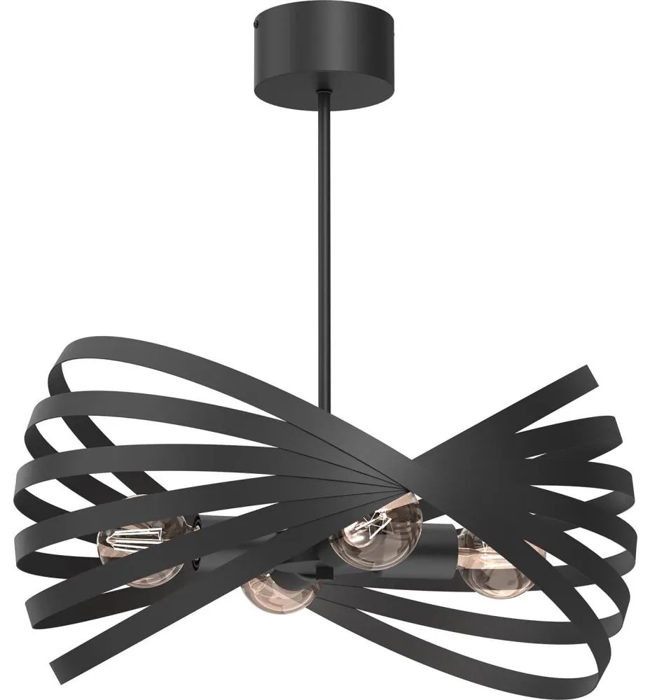 Csillár rúdon  SPARKLE 4xE27/15W/230V fekete