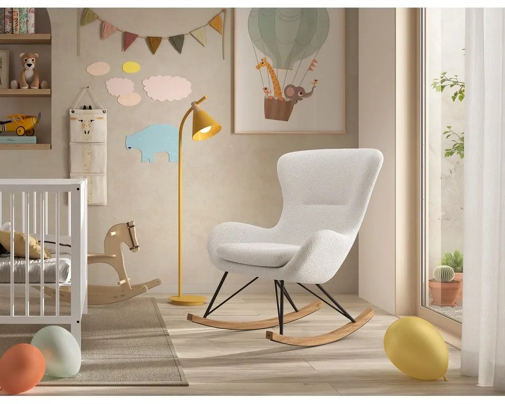 Fehér buklé gyerek hintaszék ROCKY – Vipack