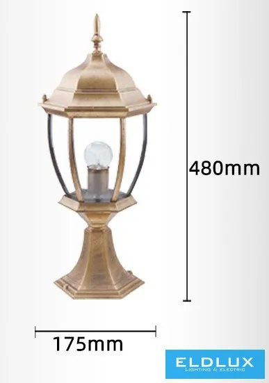 ELDLUX ES45-C Klasszikus Kültéri Állólámpa IP44