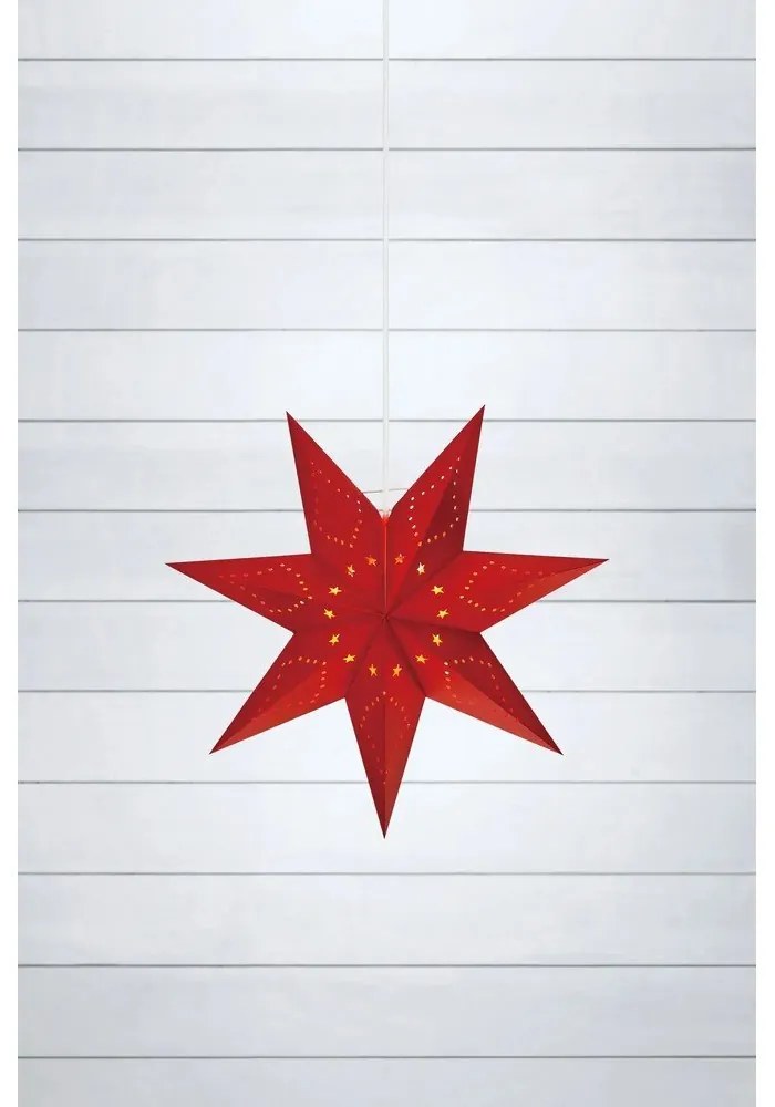 Piros függő karácsonyi fénydekoráció Saturnus – Markslöjd