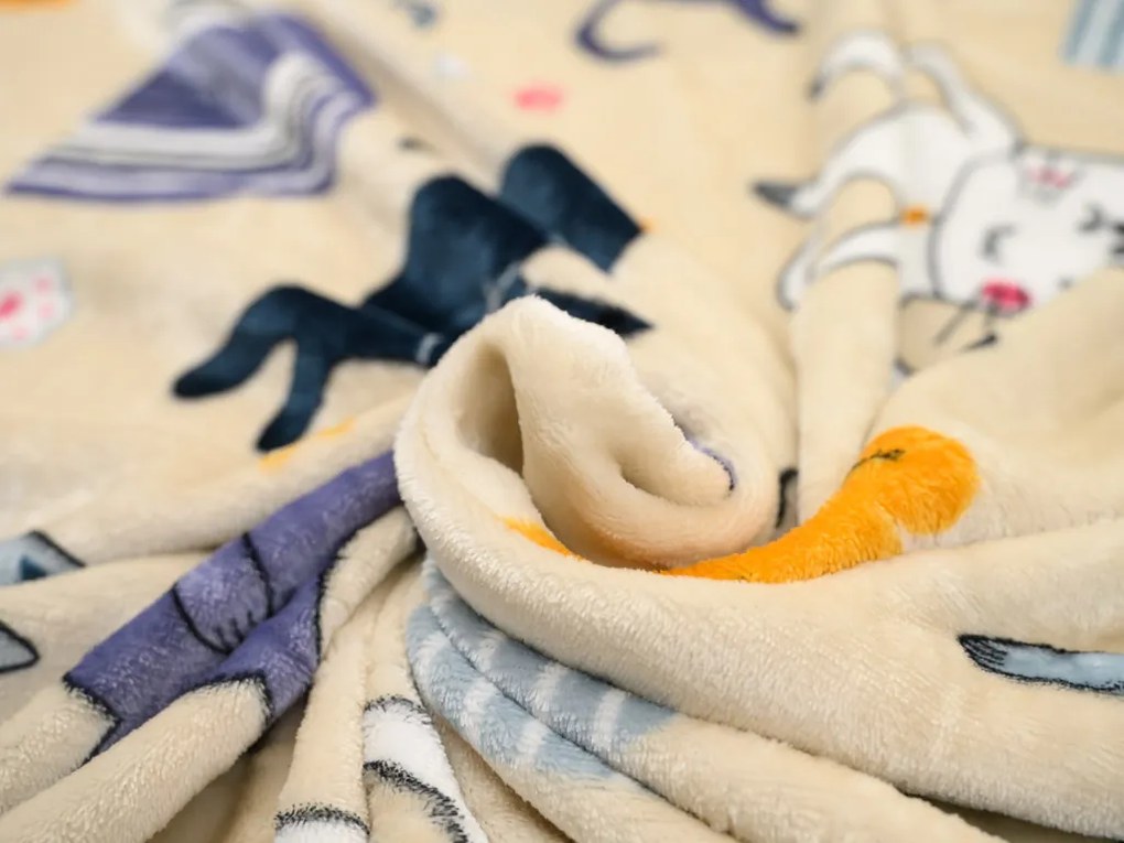 Mikroplüss ágyneműhuzat szett PURRSLEEP bézs + mikroplüss lepedő SOFT 90x200 cm fehér, egyszemélyes